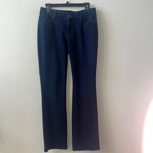 Loft dark wash curvy sexy bootcut jeans. Size 28/6P